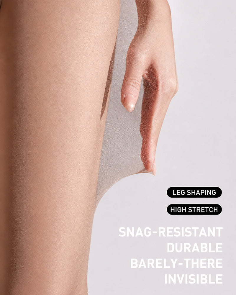 Two-Pairs Seamless Pearlescent Ultra-thin Shimmering Transparent Pantyhose
