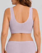 Plus Size Front Closure Seamless Lace Mesh Breathable Vest Bra