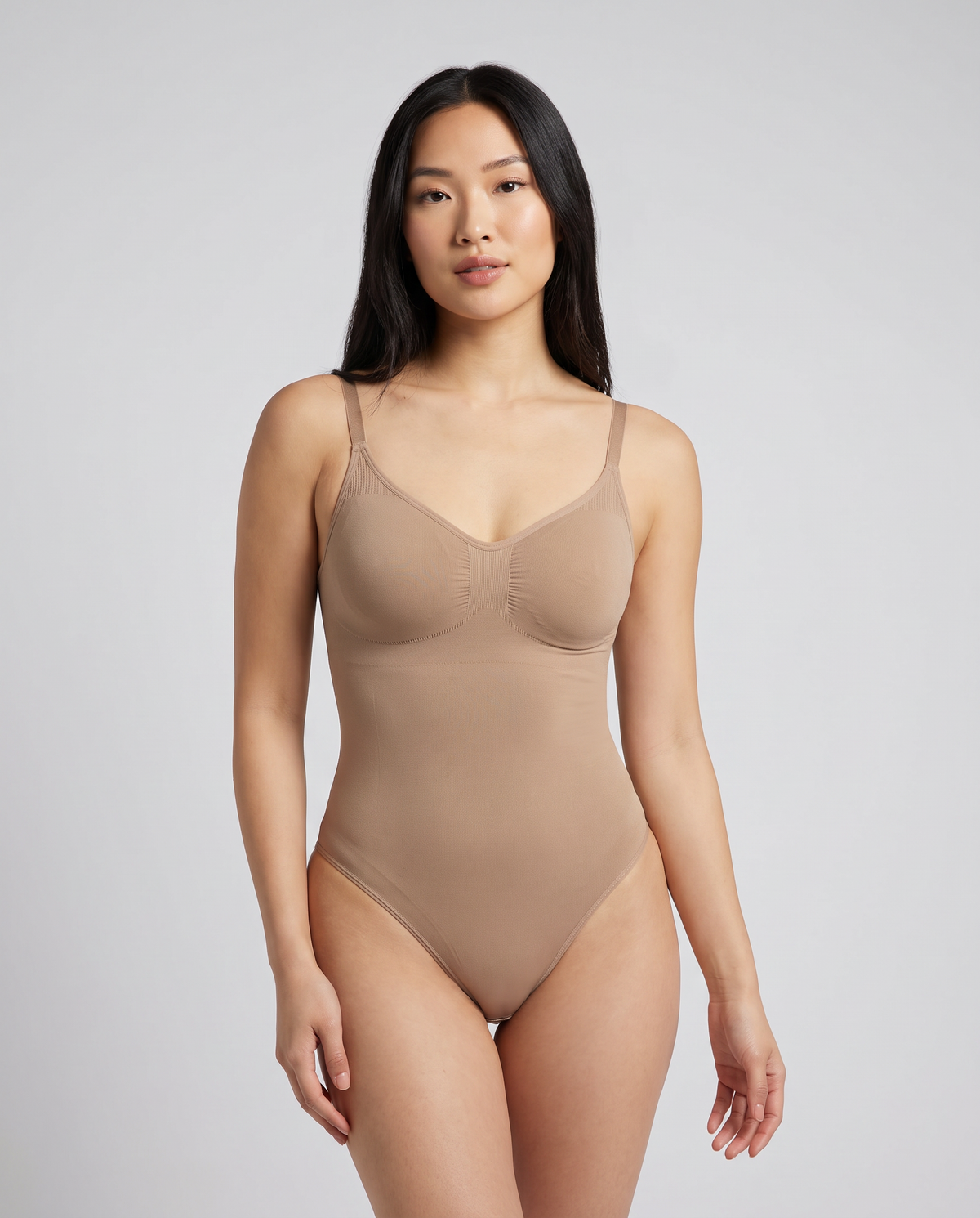 Bequemer Cami Body Shaper – Tan, Vorderansicht