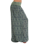 Casual Loose Retro Print Wide-leg Pants