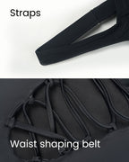 Square Neck Lace-Up Back Sculpting Swimsuit