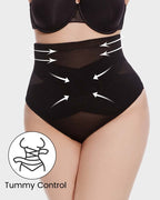 High Waist Criss-Cross Mesh Shaping Thong Panty