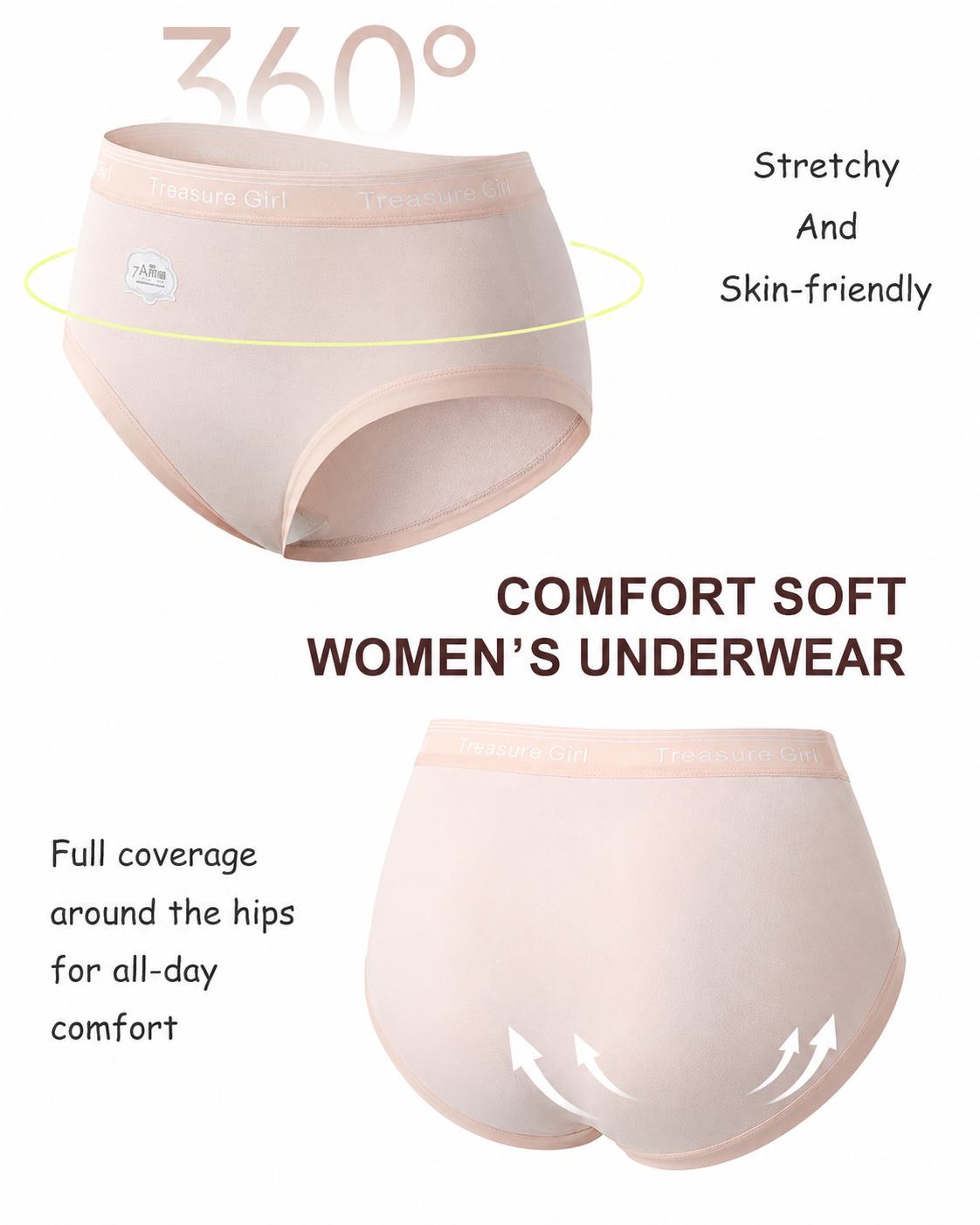 Five-Pack Cotton Seamless Breathable Panties