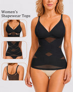Women's V Neck Cross Mesh Breathable Shaping Camisole
