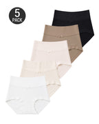 Five-Pack Pure Cotton High Waist Tummy Control Seamless Breathable Briefs