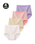 4-Pack High Waist Cotton Printed Loose Stretch Briefs
