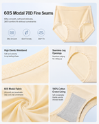 5-Pack Mid Waist Soft Modal Cotton Panties