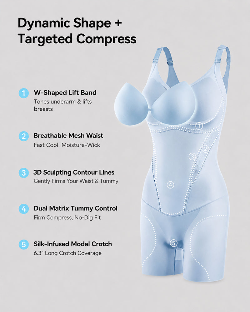 Ultra-thin Breathable Seamless Tummy Control Easy-to-Wear Bodysuit Shapewear