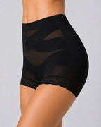 2-Pack High Waist Tummy Control Seamless Cross-over Sheer Mesh Boxer Briefs