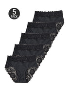 5-Pack Sexy Floral Lace High Elasticity Breathable Briefs