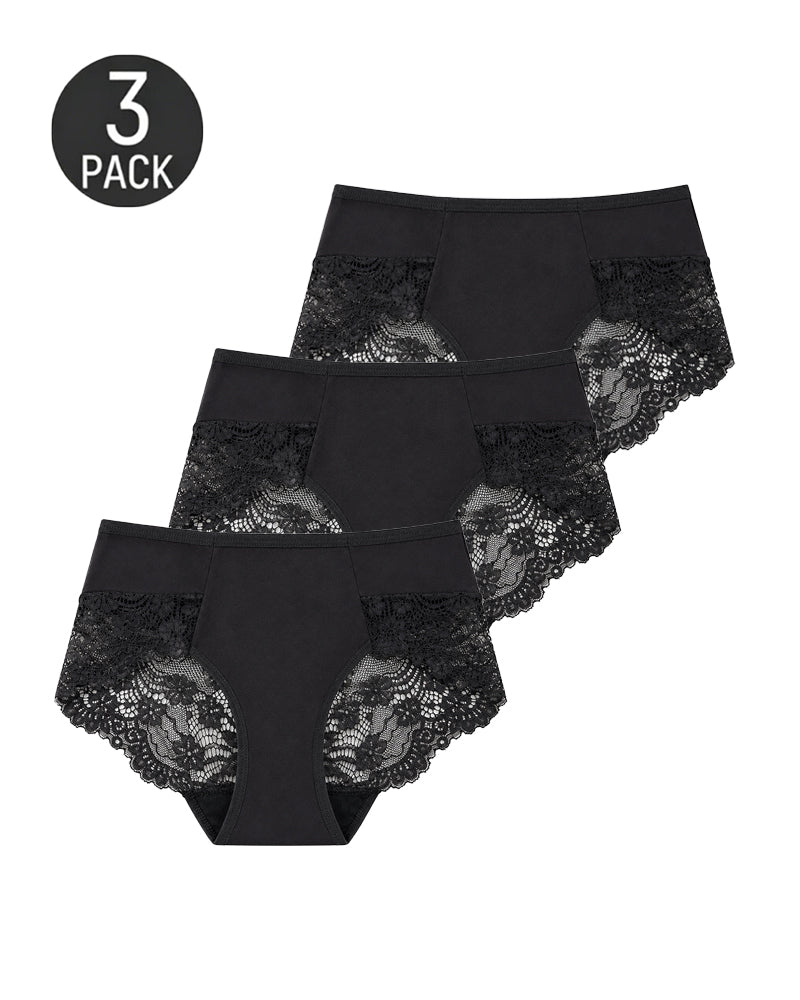 Multiple-Pack Sexy Cotton Lace Patchwork Briefs