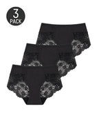 Multiple-Pack Sexy Cotton Lace Patchwork Briefs