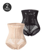 High Waist Hook-eye Tummy Control Mesh Seamless Shaping Panties
