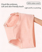 Multi-Pack Women's Mid-Waist Lace Striped Heart Antibacterial Cotton Panties