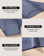 4-Pack Women's High-waisted Seamless Tummy Control Pure Cotton Thong