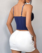Sexy See-through Mesh Lace Patchwork Fishtail Camisole Top