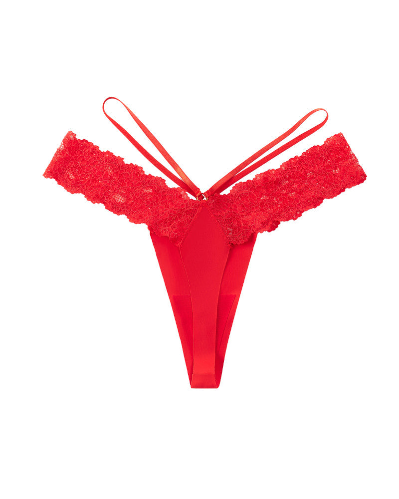 Sexy Double-strapped Lace Thong Panties