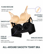 Women's Wire-free Padded Push-up Seamless T-shirt Bra