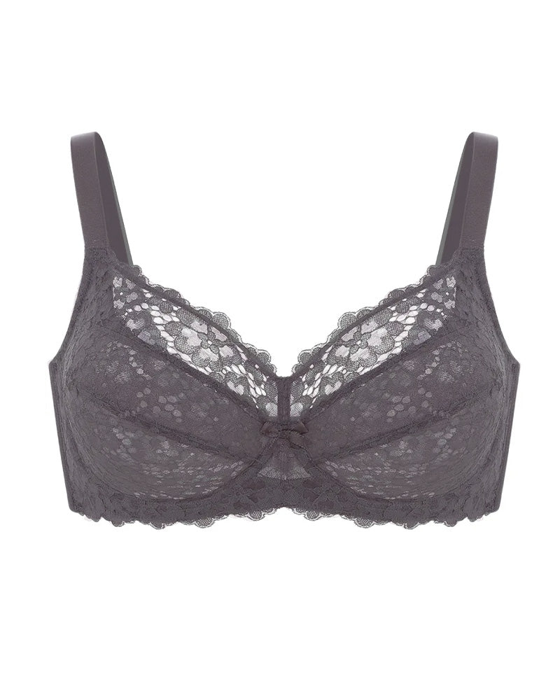Plus Size Floral Lace Full Cup Bra