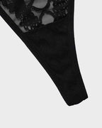Lace-Trim Mesh V-String Panty