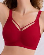Women's Plus Size Wire-Free Seamless V-Neck Comfort Bra