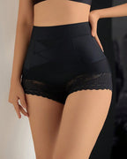 Women's High-waisted Tummy-control Butt-lifting Lace-trim Shaping Panties