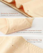 Plus Size High Waist Pure Cotton Breathable Elastic Briefs