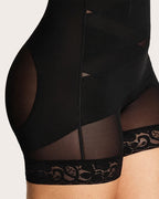 High Waist Tummy Control Sheer Mesh LaceTrim Shaping Shorts
