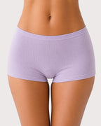 Multi-pack Plus Size High Waist Cotton Ribbed Boyshorts
