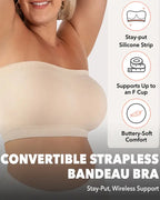 Convertible Strapless Seamless Non-slip Bandeau Bra