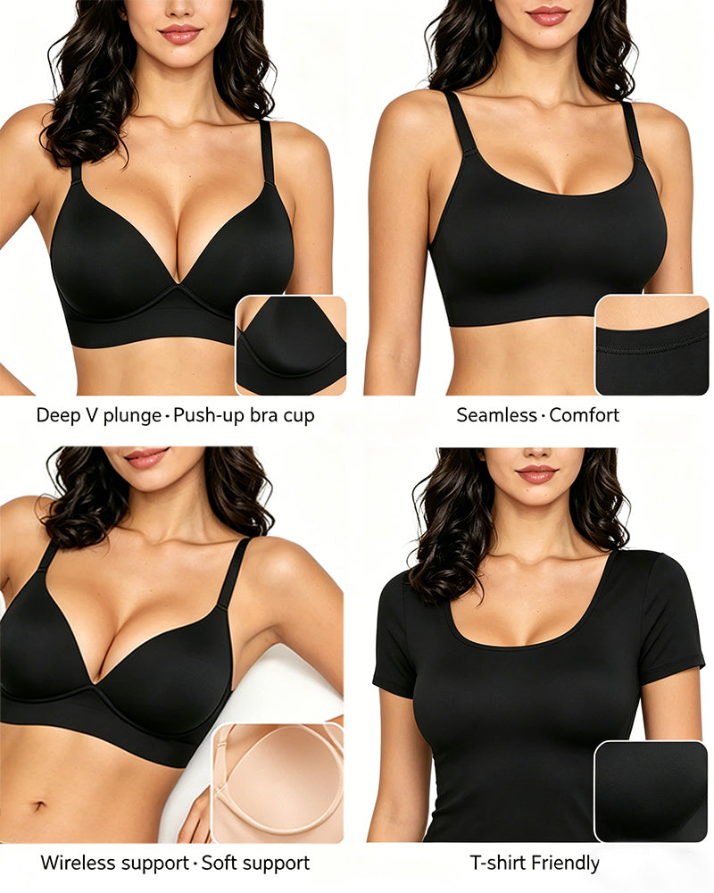 Deep V Seamless Wireless T-shirt Bra