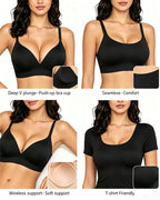 Deep V Seamless Wireless T-shirt Bra
