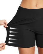 Women's High Waist Belly Control Pocket Beach Sports Shorts