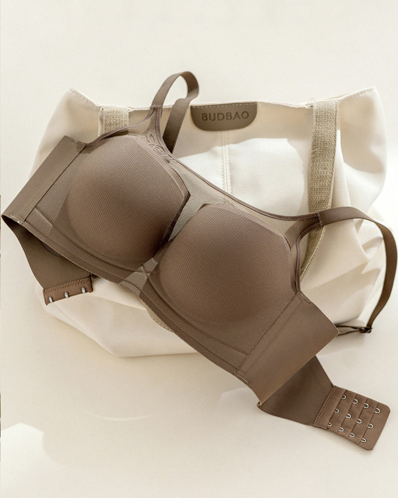 Seamless Push-up Anti-sagging Wire-free See-through Mesh Bra