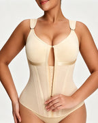 Women's Zipper and Hook Double Compression Seamless Wire-Free Shapewear