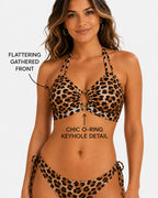 Sexy Halter Neck Leopard Print Bikini Swimsuit Set