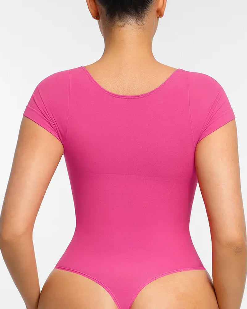 Women's V-neck Seamless Short-sleeved Shapewear Bodysuit