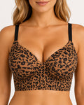 Leopard Print Seamless High Elasticity Full Cup Bra