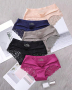 Women's Ice Silk Seamless Lace Low-Rise Sexy Comfortable Briefs