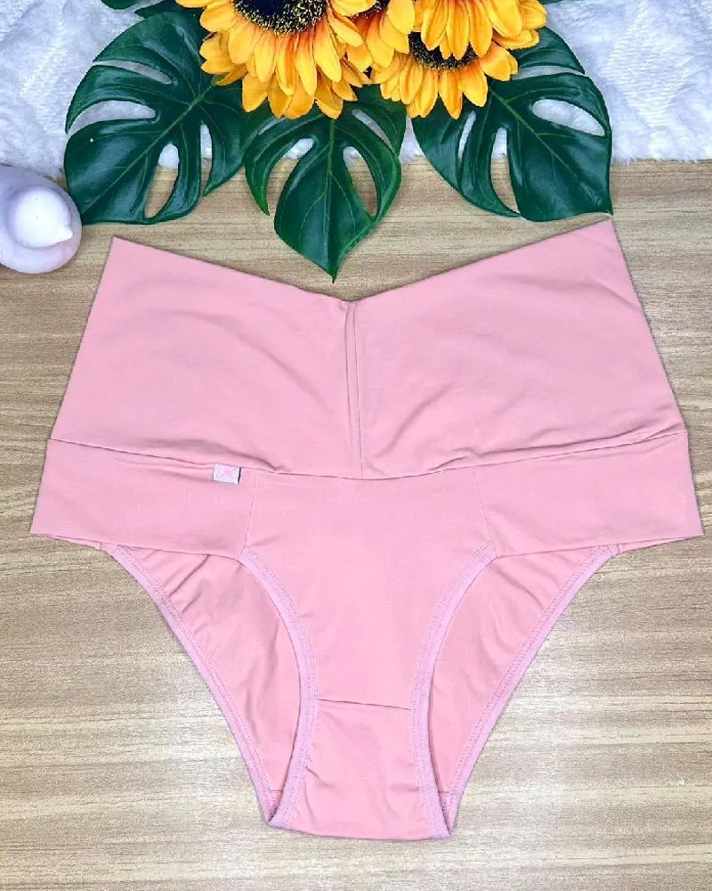 Women's High-waisted Stretch Solid Color Soft Comfortable Briefs