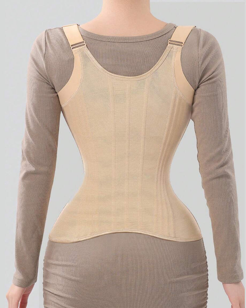 Women's Tummy Control Mesh Breathable Adjustable Straps Waist Trainer Body Shaper