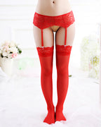 Sexy Lace Adjustable Garter Belt and Stockings Set