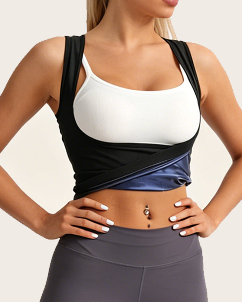 Women's Sleeveless Sweat-inducing Tummy-slimming Shaping Sports Vest