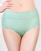 Women's Pure Cotton Breathable Skin-friendly Lace Trim Tummy Control Panties