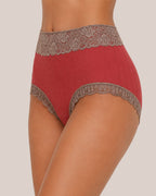 High-Waist Cotton Lace Briefs