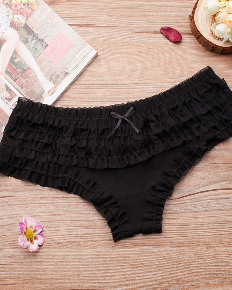 Floral Lace Ruffle Breathable Panties