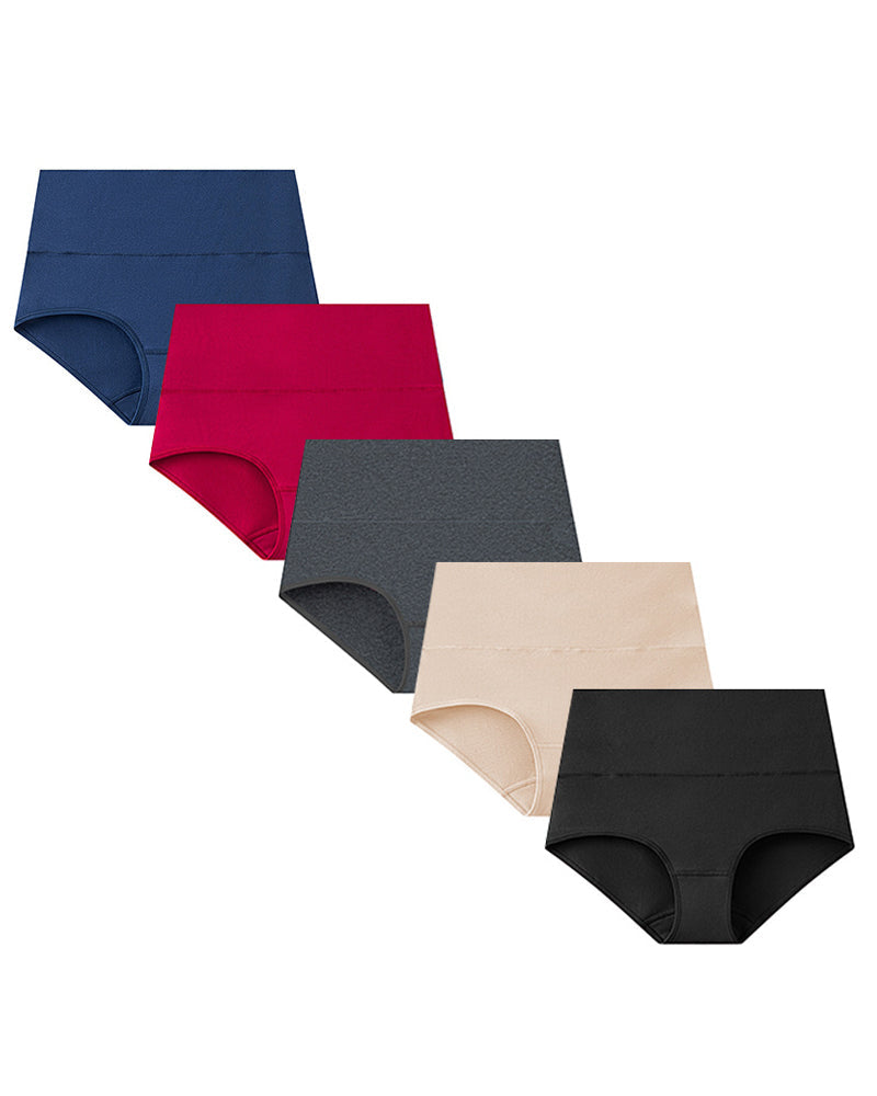 Plus Size High Waist Pure Cotton Breathable Elastic Briefs