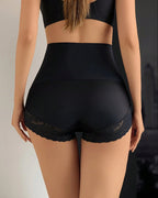 Women's High-waisted Tummy-control Butt-lifting Lace-trim Shaping Panties