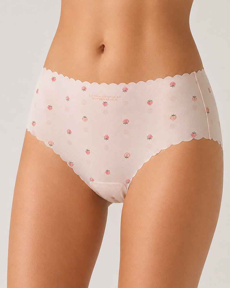 Six-pack Ice Silk Seamless Breathable Print Panties
