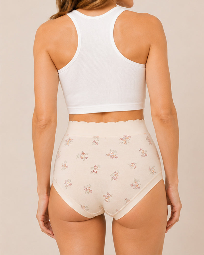 Floral Print Pure Cotton Seamless Breathable Panties